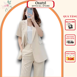 Áo vest nữ cao cấp tay cộc Oxatyl M016 1 lớp mặc mùa hè phong cách công sở 2023