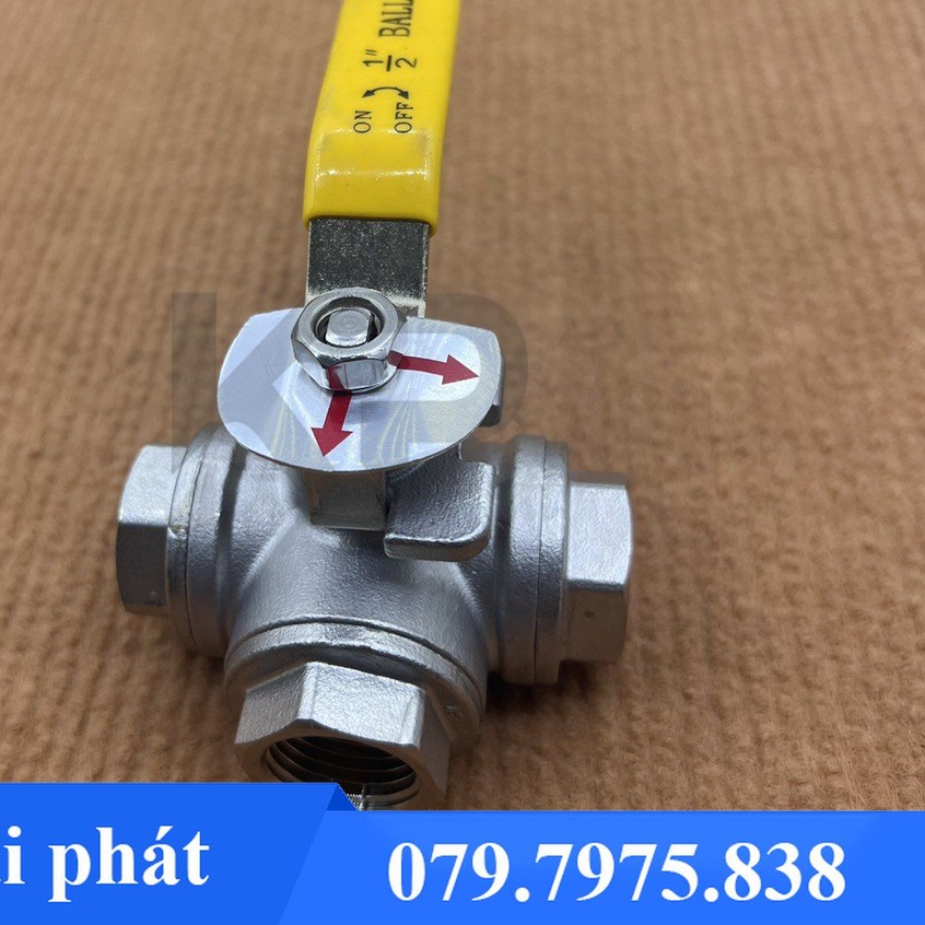 Van bi ba ngã inox 304-Van gạt tay 3 ngã kiểu L,T