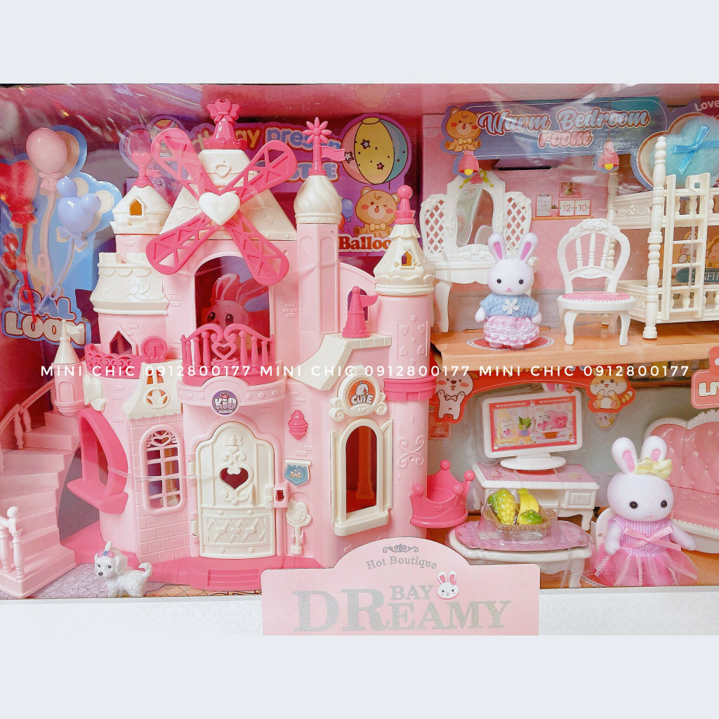 Đồ chơi nhà búp bê, Lâu đài búp bê, Nhà thỏ, Xe ô tô búp bê,,, cho bé gái siêu xinh