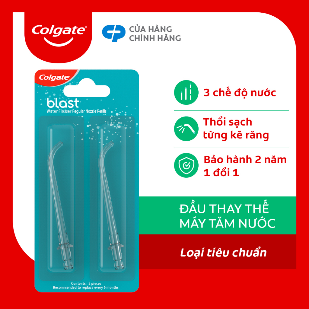 Bộ 2 đầu tăm nước Colgate thay thế - Phụ kiện cho máy tăm nước Colgate nhỏ gọn, bỏ túi