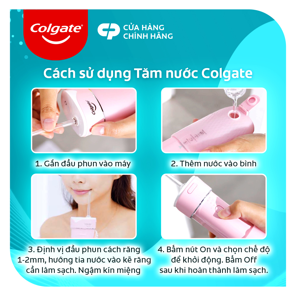 Bộ 2 đầu tăm nước Colgate thay thế - Phụ kiện cho máy tăm nước Colgate nhỏ gọn, bỏ túi