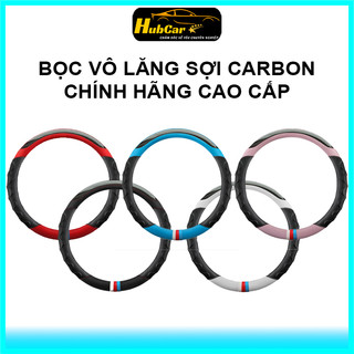 Bọc vô lăng ô tô bọc vô lăng carbon 3 sọc thể thao cao cấp bọc vô lăng size 38cm hàng chính hãng