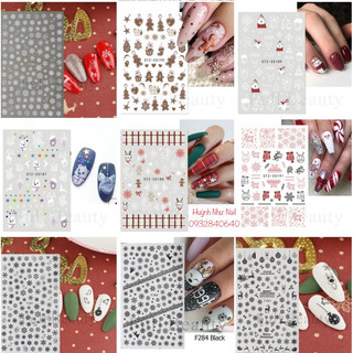 🌲 🎄sticker dán móng mẫu noel mới🌲stick dán 3d cao cấp