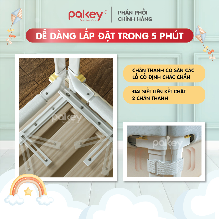 Thanh Chắn Giường PAKEY NHẬT BẢN Dạng Trượt Tiện Lợi - Quây Giường Cho Bé Dễ Dàng Tháo Lắp  S2