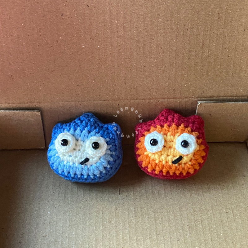 Móc khoá quỷ lửa hoạt hình bằng len | Calcifer crochet