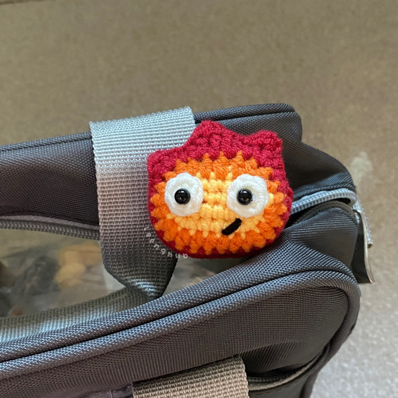 Móc khoá quỷ lửa hoạt hình bằng len | Calcifer crochet
