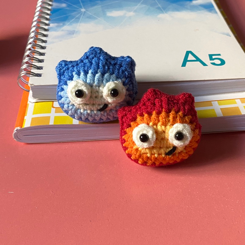 Móc khoá quỷ lửa hoạt hình bằng len | Calcifer crochet