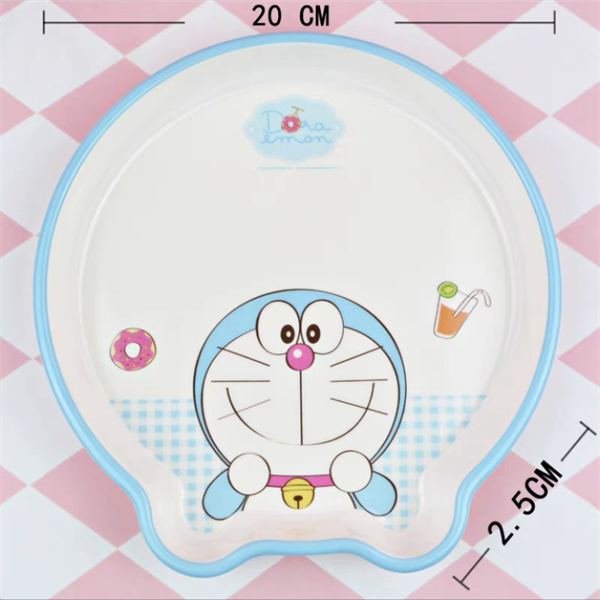 Bộ Đồ Dùng Ăn Dặm Tô Chén Khay Ly Hình Doraemon Đáng Yêu Cho Bé