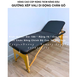 [Q.TÂN PHÚ] [HÀNG CAO CẤP] Giường Vali Phun Xăm Nâng Đầu 3 Khúc Chân Gỗ / NÂNG ĐẦU