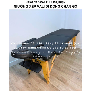 [Q.TÂN PHÚ] [HÀNG CAO CẤP] Giường Vali Phun Xăm Chân Gỗ HL1 - Đầy Đủ Phụ Kiện