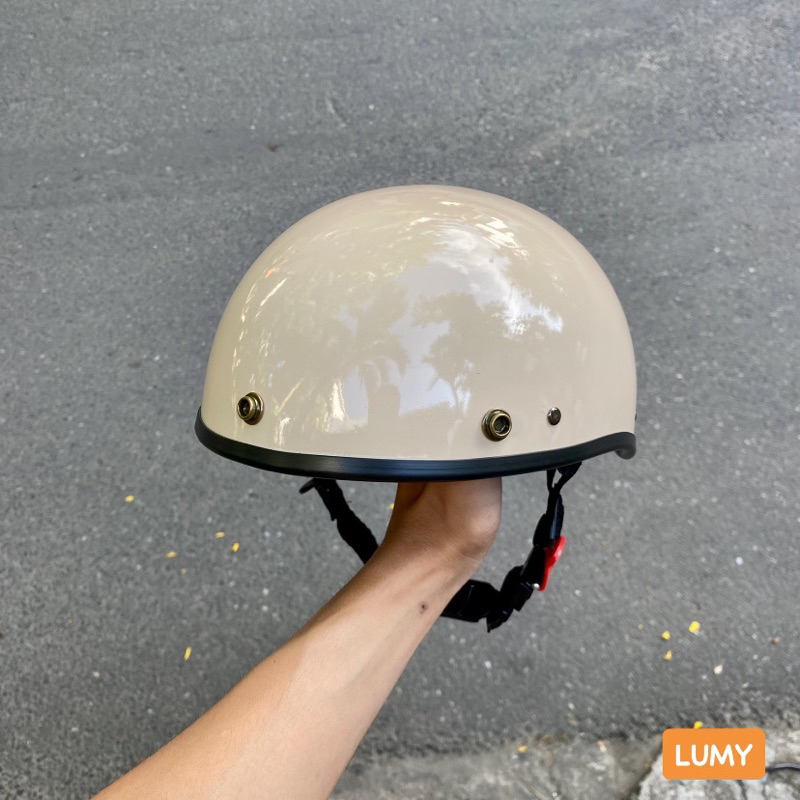 Mũ bảo hiểm nửa đầu nón 1/2 màu trơn freesize vòng đầu 54-59cm đủ màu