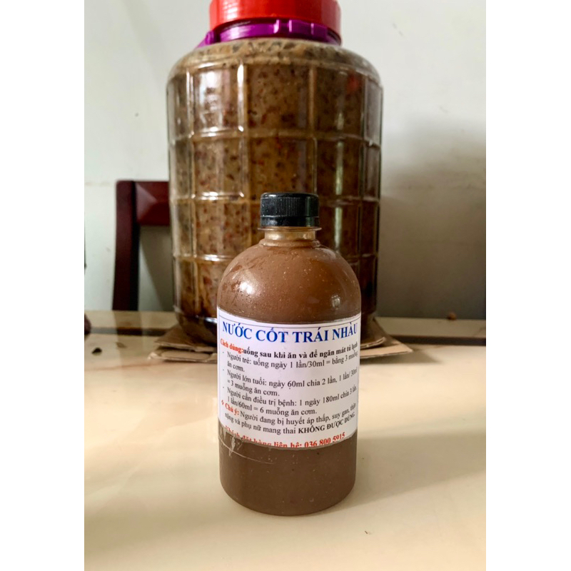 Nước cốt trái nhàu ngâm đường phèn nguyên chất nhà làm chai 500ml- 1000ml
