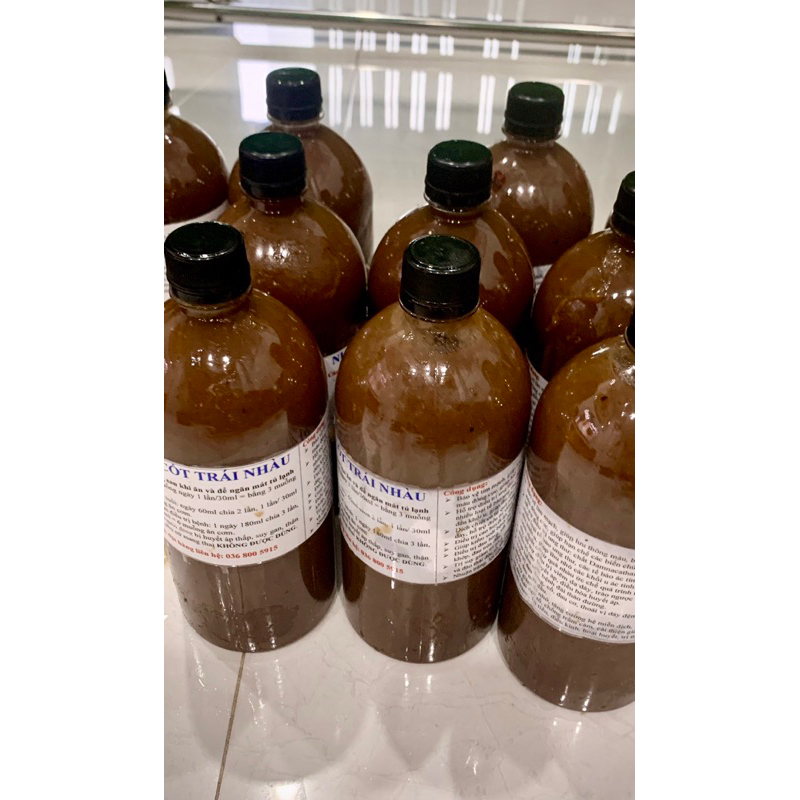 Nước cốt trái nhàu ngâm đường phèn nguyên chất nhà làm chai 500ml- 1000ml