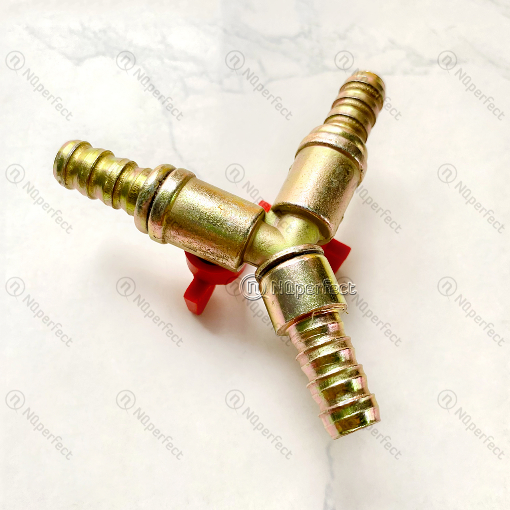 Van khóa gas an toàn / đầu chia / ngã 3 chữ Y - đấu dây gas chia 2 bếp