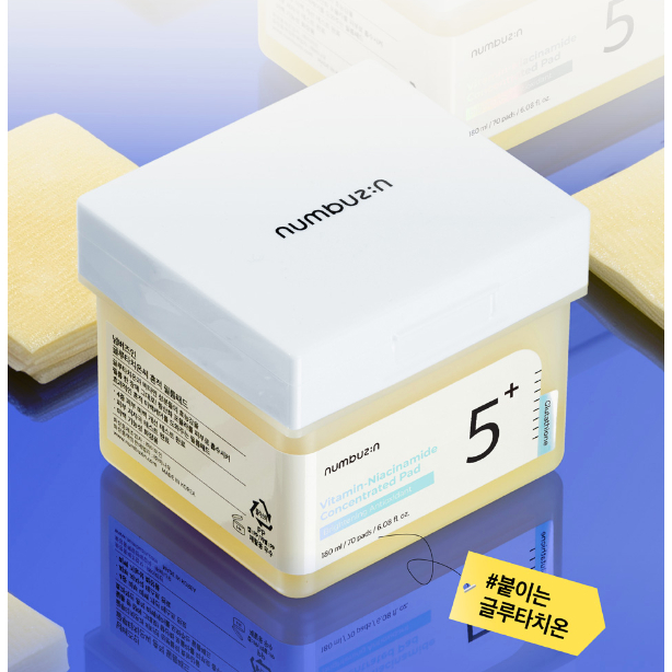 Toner pad sáng da Numbuzin Vitamin - Niacinamide Concentrated Pad