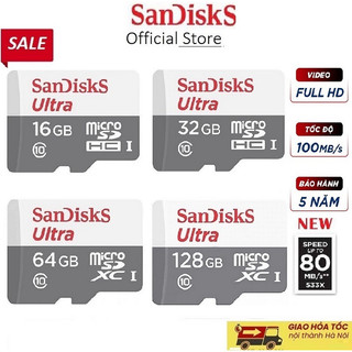 Thẻ nhớ microsdxc 128gb 64gb 32gb 16gb dùng đa thiết bị - thẻ nhớ tốc độ cao class 10 ultra 100mb/s -bh 5 năm
