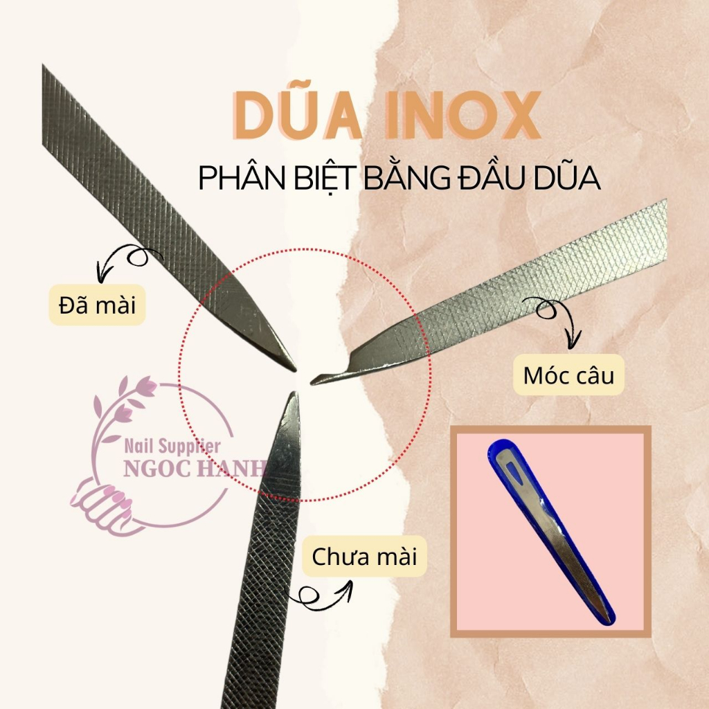 Dũa làm nail lấy khóe inox không gỉ các loại, dũa thép không gỉ làm móng, khóe ngón chân - D026