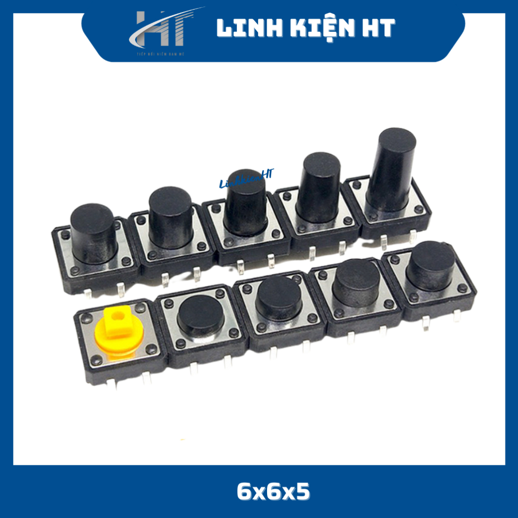 Nút nhấn 4 chân 6x6x5mm  chất lượng tốt - Linh kiện HT