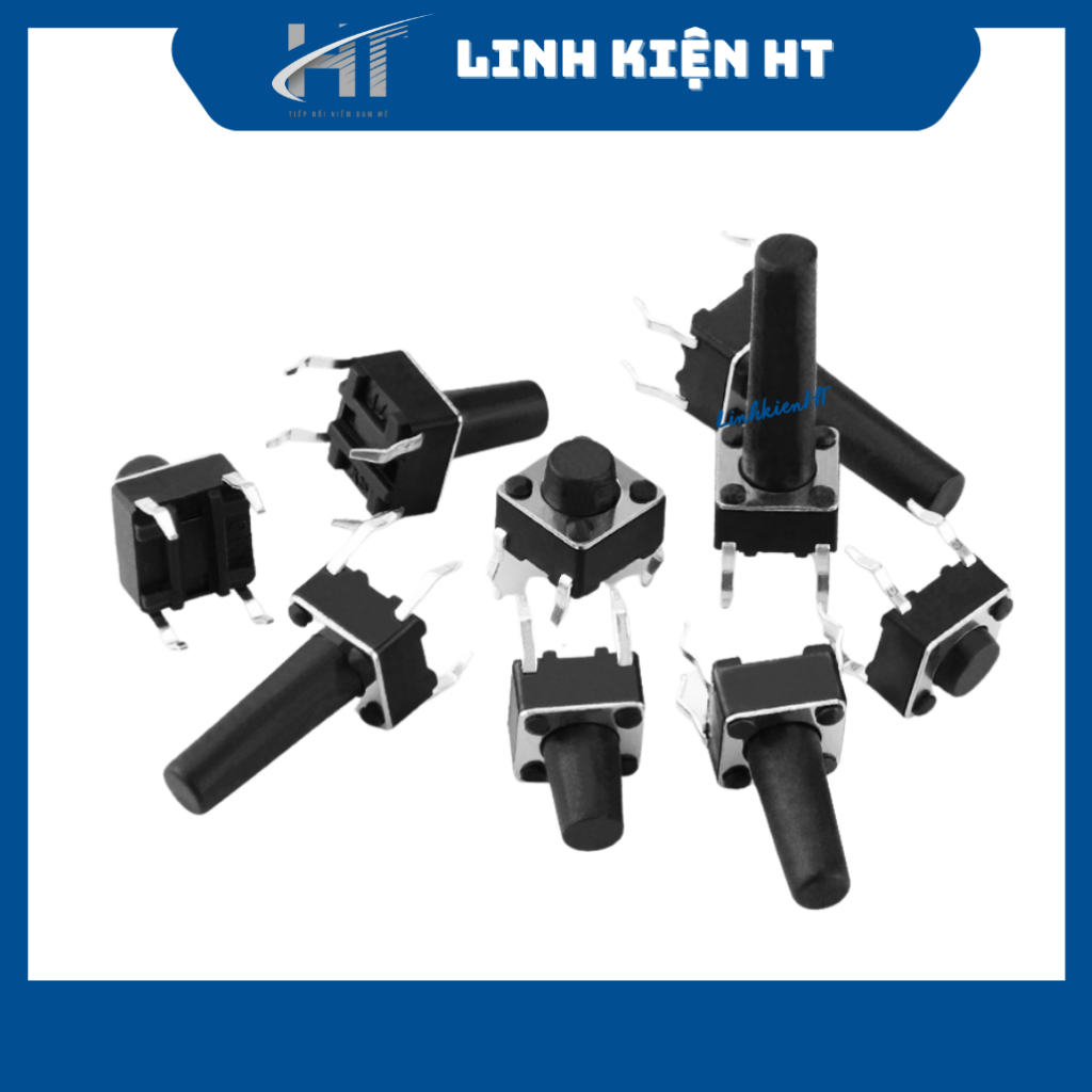 Nút nhấn 4 chân 6x6x5mm  chất lượng tốt - Linh kiện HT