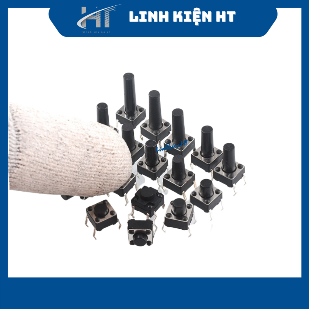 Nút nhấn 4 chân 6x6x5mm  chất lượng tốt - Linh kiện HT