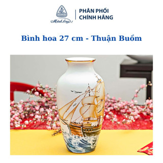 Bình hoa 27cm thuận buồm minh long - gốm sứ cao cấp minh long i