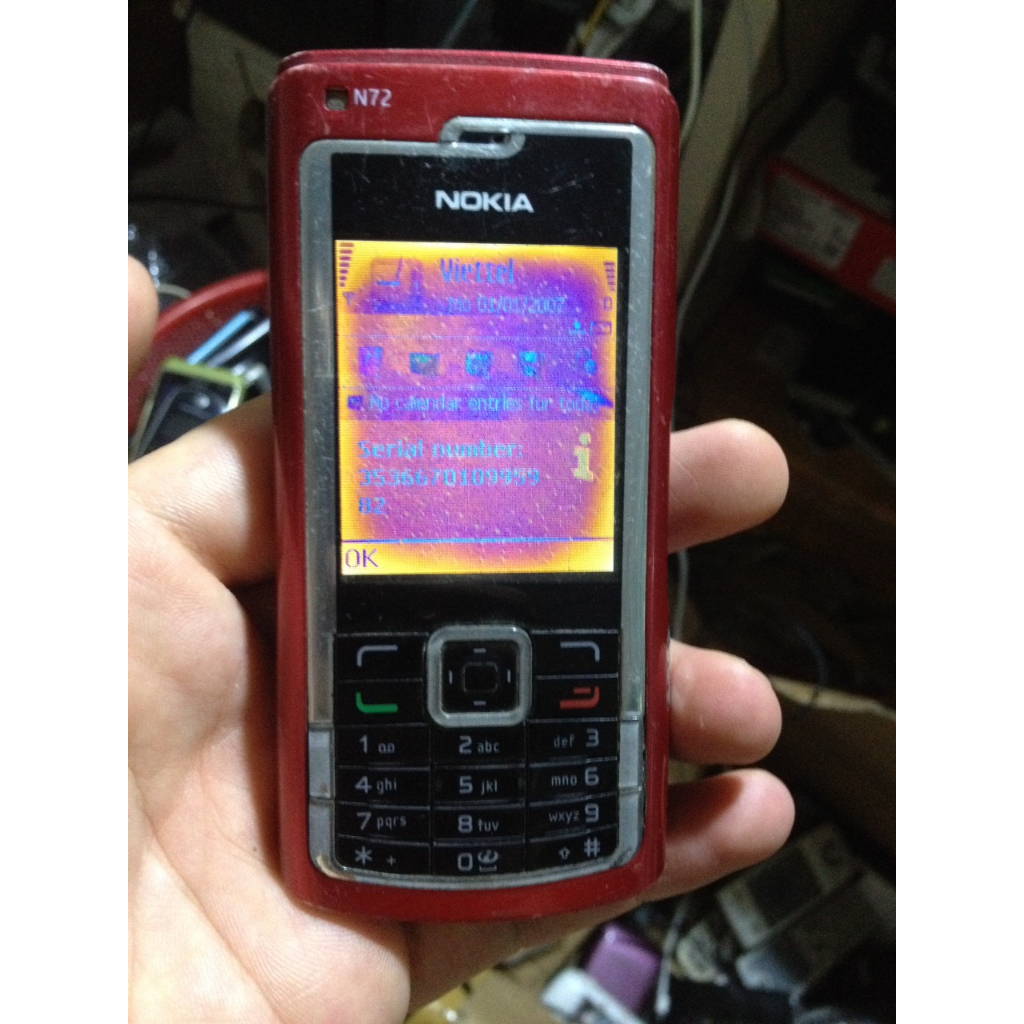 Xác NOKIA N72 trùng imei, lên màn già, sjm sóng căng, 2 loa còn tốt, không rè, rung mạnh, không tét thêm, không nắp