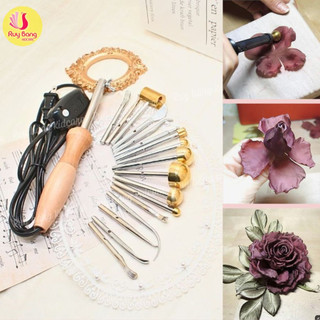 Bộ dụng cụ làm hoa vải, Bộ dụng cụ 17 đầu nhiệt (Full Box )