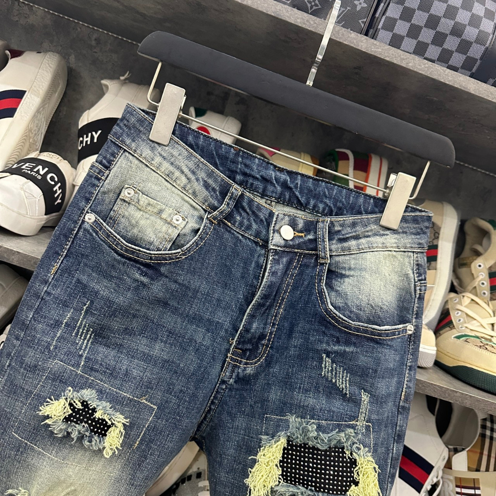 Quần VLADAK Vintage Đính Đá Lót Da Bản Chuẩn Like_AU