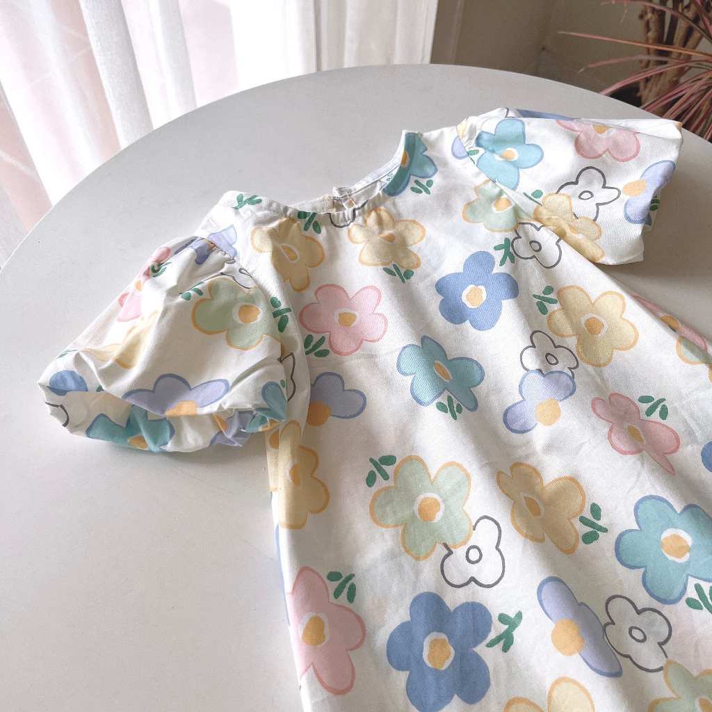 Váy babydoll tay bồng 62101 size 8-26kg bé gái
