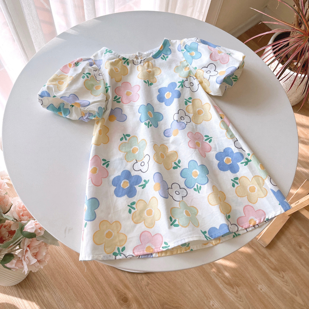 Váy babydoll tay bồng 62101 size 8-26kg bé gái