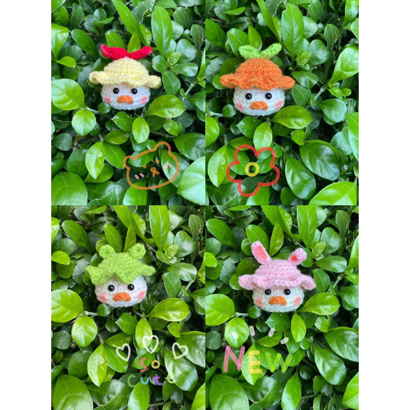 Móc khoá vịt mini bằng len