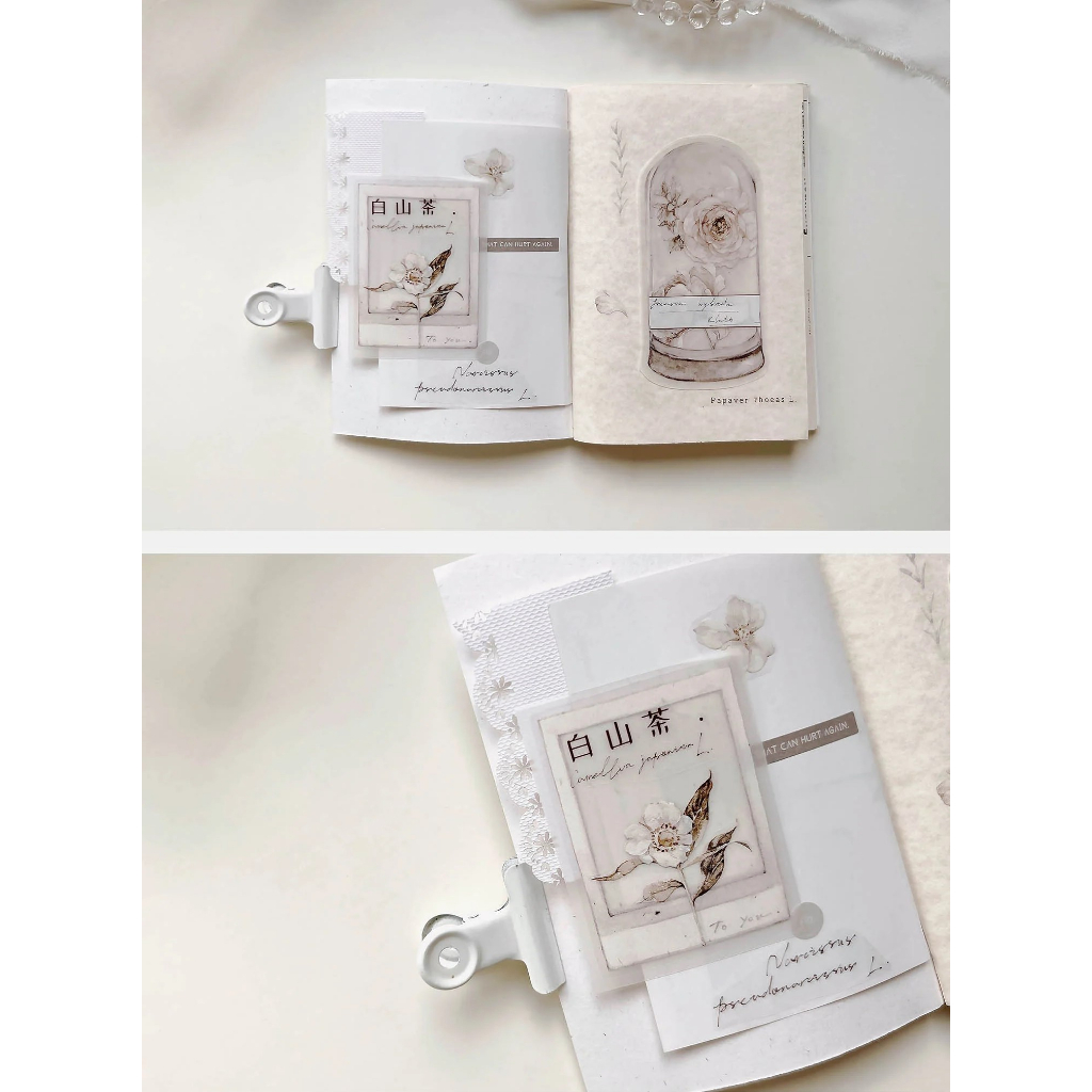 𝓑𝓾𝓵𝓵𝓮𝓽𝓳𝓸𝓾𝓻𝓷𝓪𝓵𝟏𝟏𝟓 ✿ Băng dính hãng Freckles Tea mẫu "𝐃𝐢𝐞 - 𝐜𝐮𝐭 𝐭𝐚𝐩𝐞" hoa và khung được bế sẵn xinh xắn trang trí sổ