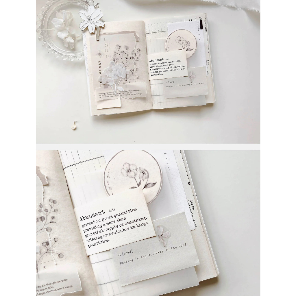 𝓑𝓾𝓵𝓵𝓮𝓽𝓳𝓸𝓾𝓻𝓷𝓪𝓵𝟏𝟏𝟓 ✿ Băng dính hãng Freckles Tea mẫu "𝐃𝐢𝐞 - 𝐜𝐮𝐭 𝐭𝐚𝐩𝐞" hoa và khung được bế sẵn xinh xắn trang trí sổ