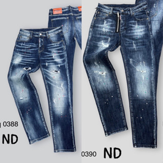 Quần Bò Nam DSQ Biker hàng ĐẸP mới cập bến, quần jean côn nam DSQ khóa cúc xanh đậm vảy sơn mài bạc