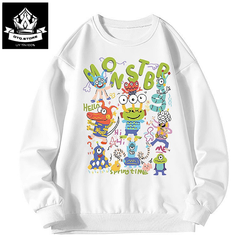 Áo Sweater Nam Nữ Form Rộng Chất Nỉ Cotton, Áo thun dài tay  Cổ Tròn Mẫu Mới Hót Nhất 2023 A5
