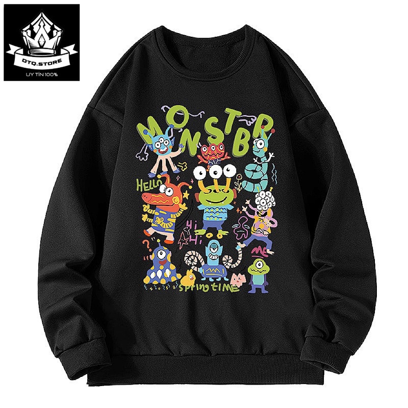 Áo Sweater Nam Nữ Form Rộng Chất Nỉ Cotton, Áo thun dài tay  Cổ Tròn Mẫu Mới Hót Nhất 2023 A5