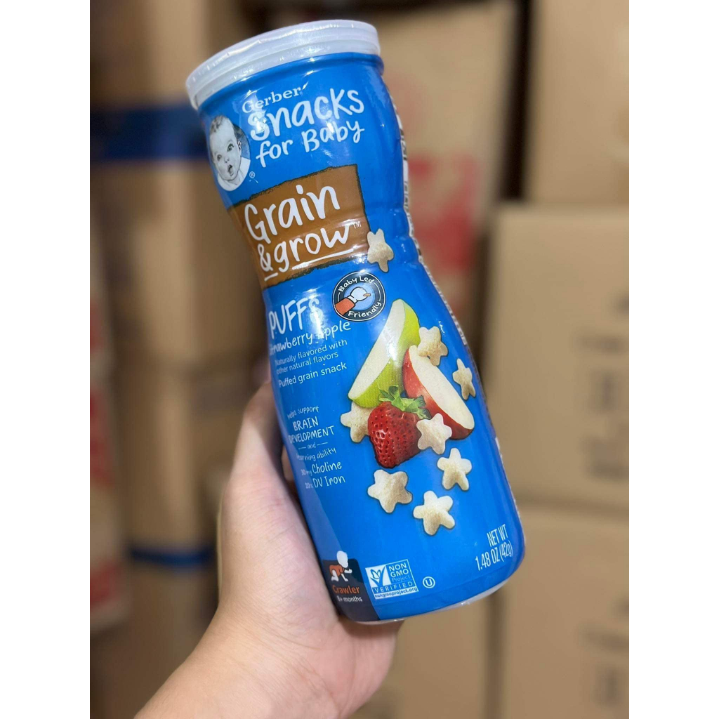 Tặng tranh tô màu ma thuật - Hộp Gerber Cao Bánh Ăn Dặm Ngôi Sao Puffs cho bé