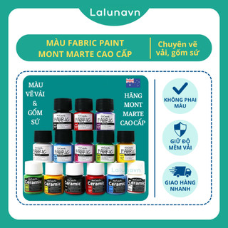Màu vẽ vải và gốm sứ cao cấp Mont Marte của Úc - Fabric Paint 6/8/12/20/24/36 màu lọ 20ml không phai - B84