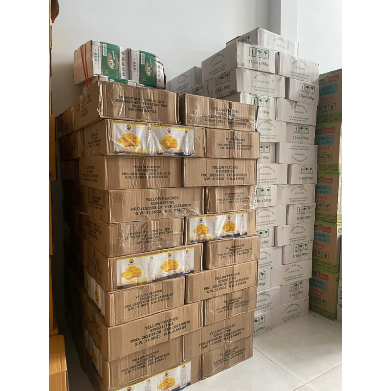 Hoả tốc thùng đào Thái Boddob 820gram 12 lon