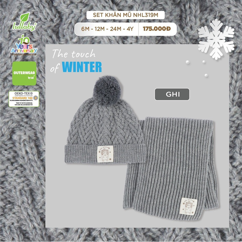 Set khăn mũ Lullaby cho bé