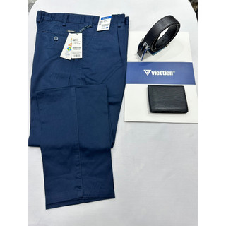 Quần kaki Việt Tiến màu xanh navy 100% cotton 1ly/không ly có size lớn - 100% CHÍNH HÃNG