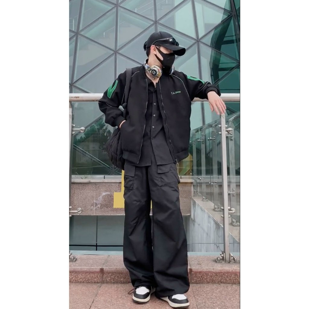 Áo Khoác Bomber Gooan Infinity Cbmhouse Form Rộng, Áo Khoác Da Nam Nữ Unisex Chất Liệu Da Cao Cấp