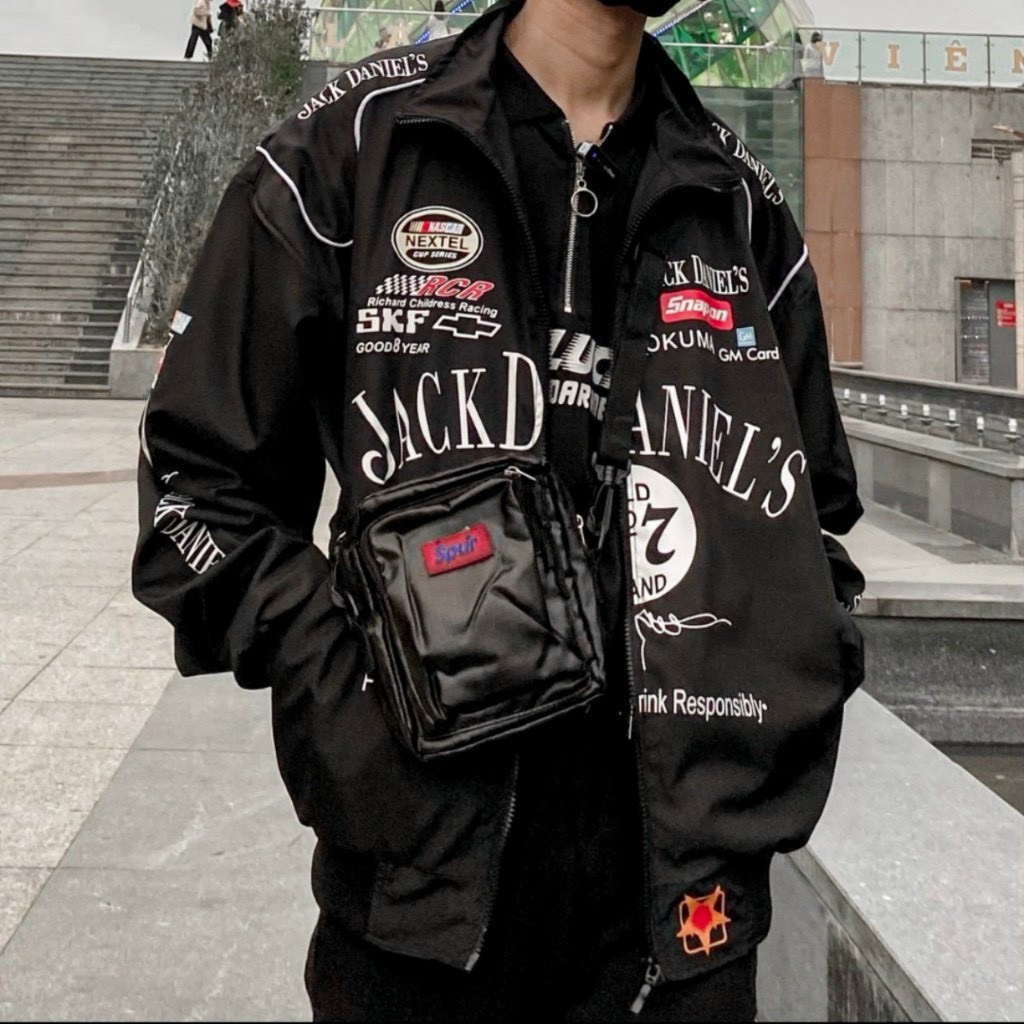 Áo Khoác JackDaniels Racing Jacket Cbmhouse, Áo Jakcet Dù Nam Nữ Unisex Chất Liệu Gió Cao Cấp