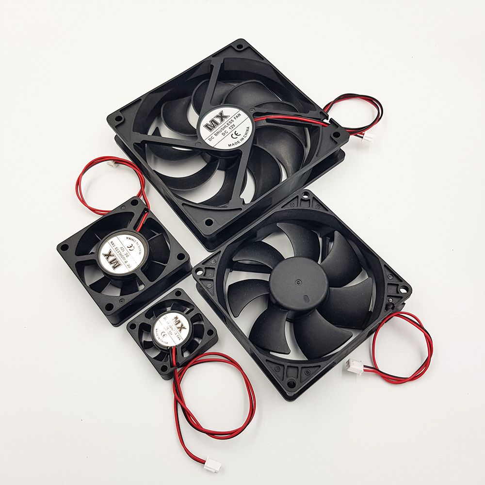 Quạt tản nhiệt MX 12v 4x4, 6x6, 8x8, 12x12CM, làm mát thủy sinh đầy đủ kích thước