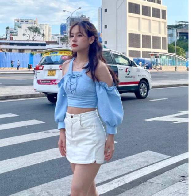 Áo nữ- hở vai, phối dây -dạo phố- Mom Says I'm Cool