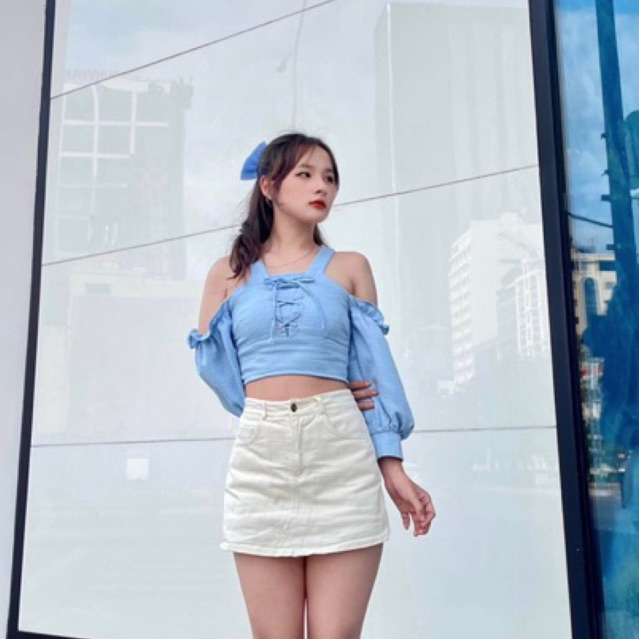 Áo nữ- hở vai, phối dây -dạo phố- Mom Says I'm Cool
