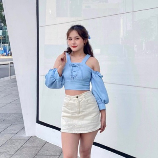Áo nữ- hở vai, phối dây -dạo phố- Mom Says I'm Cool