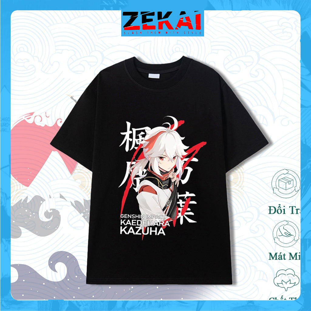 Áo Thun Game Genshin Impact - Áo in hình Nhân vật _ Kazuha - Paimon