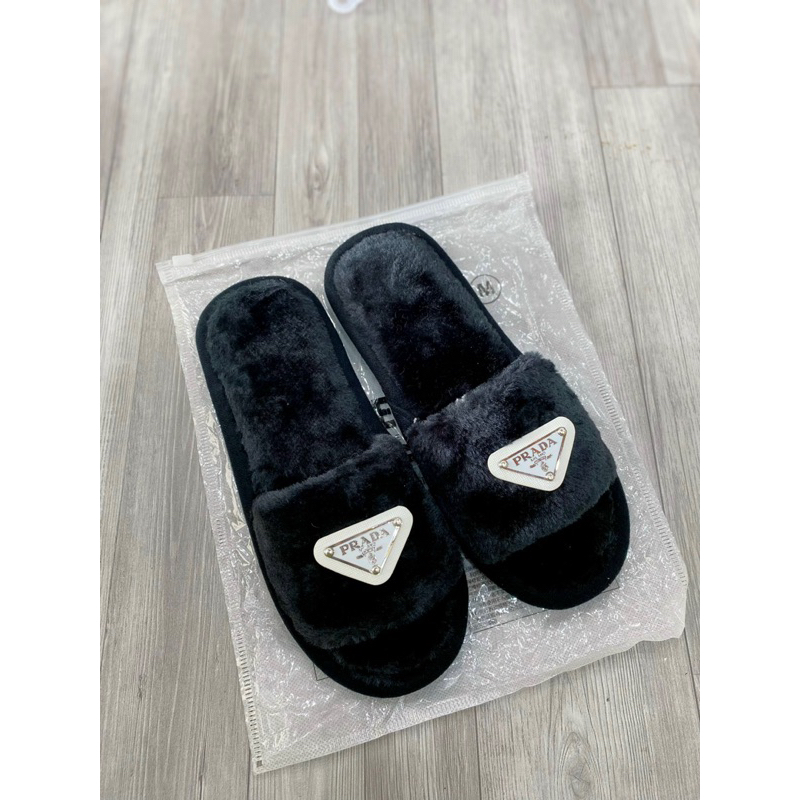 Dép Lông Prada - Ce.nile - Gấu Dâu Dễ Thương