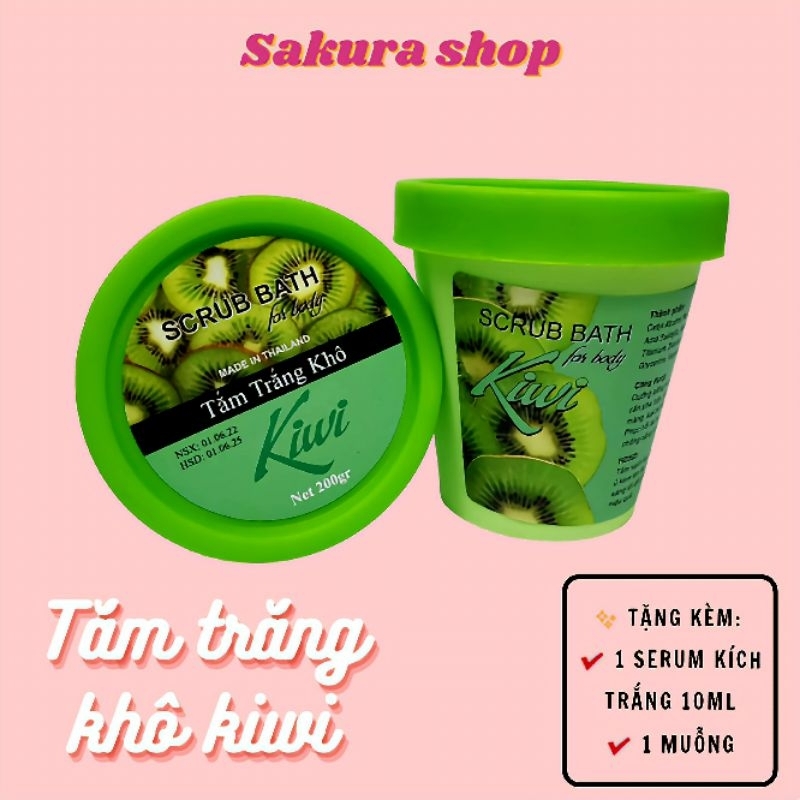 Tắm trắng khô KIWI kích trắng da toàn thân hộp 200gr